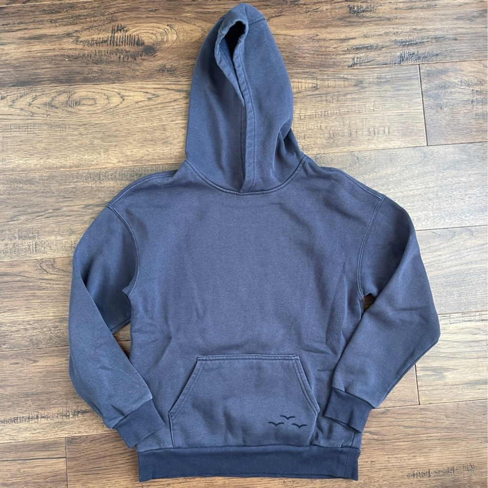 Lazypants Boys Navy Blue Hoodie Fleece size 12 Pocket warm winter fall sweater